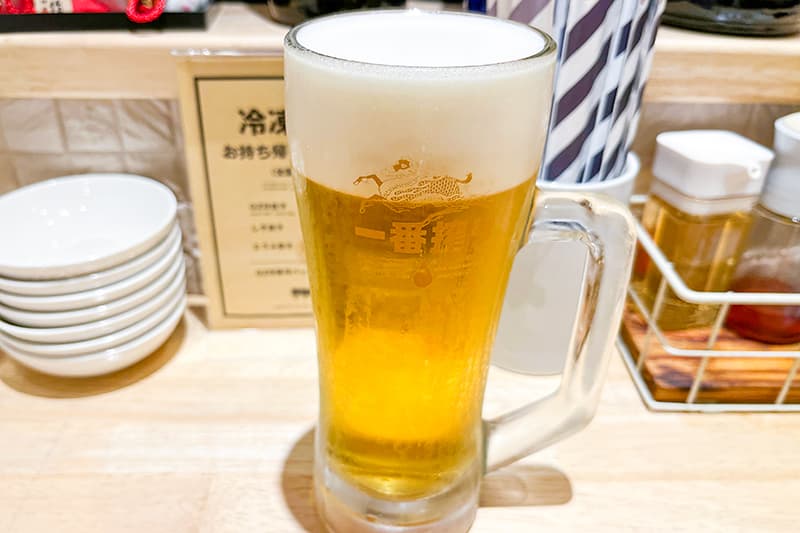 生ビール中（550円）